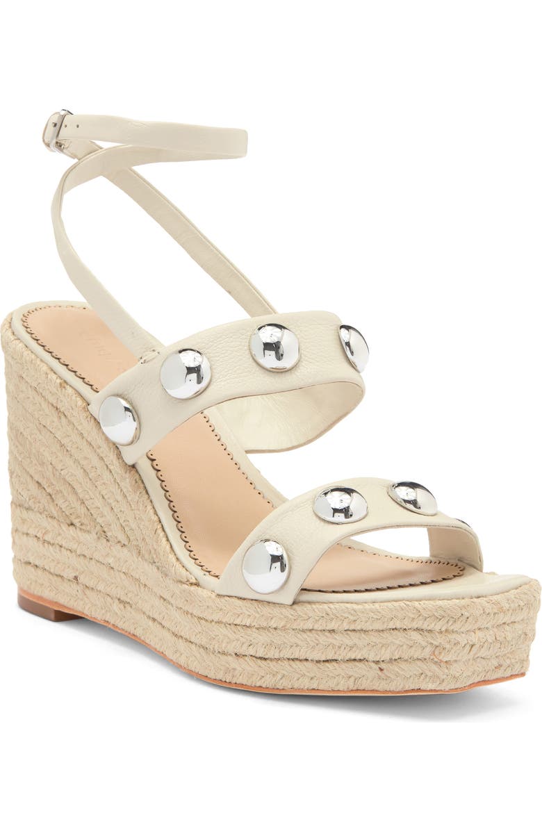 Cinq à Sept Georgia Studded Espadrille Ankle Strap Platform Wedge Sandal, Main, color,