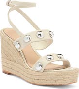 Cinq à Sept Georgia Studded Espadrille Ankle Strap Platform Wedge Sandal