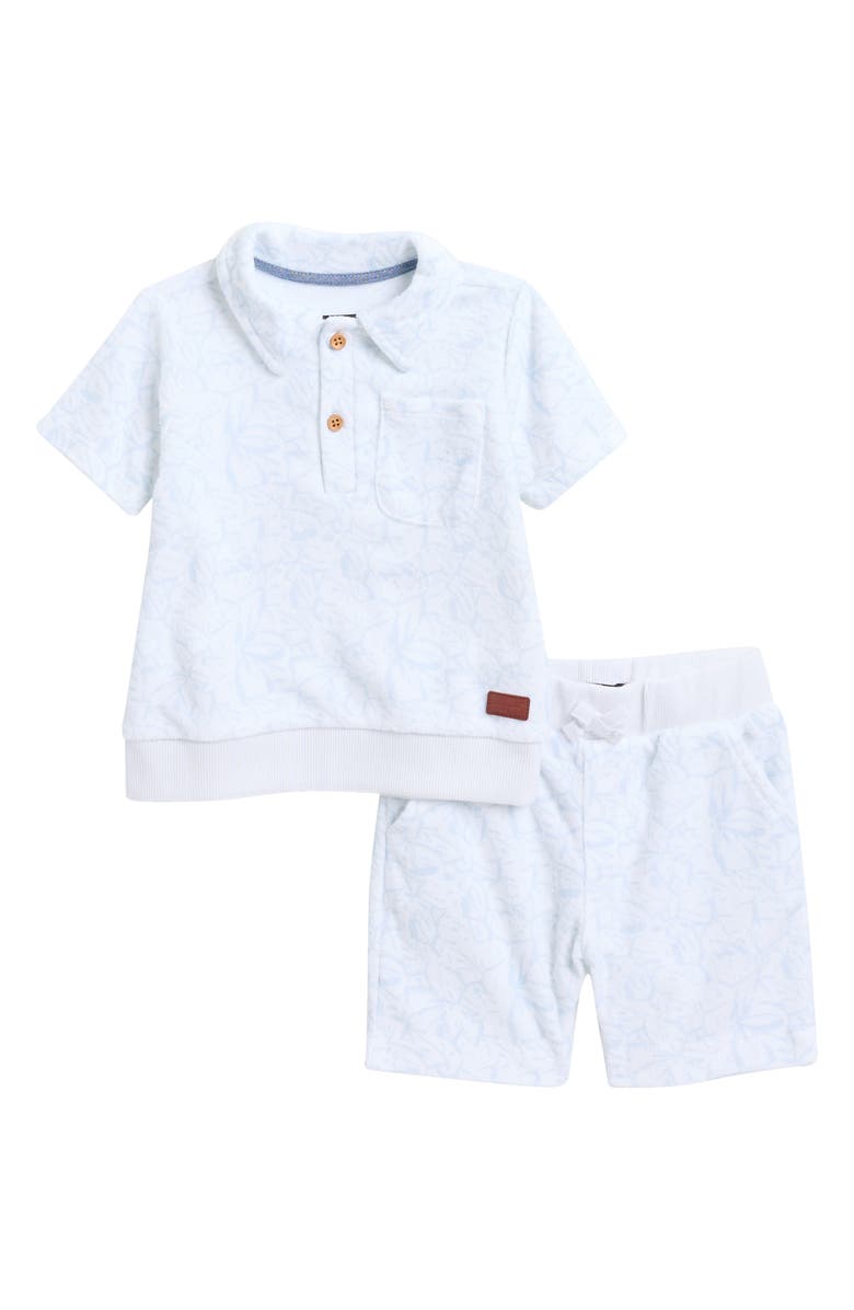 7 For All Mankind Kids' Terry Polo & Shorts Set, Main, color, 