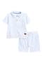 French Terry Stripe Polo & Shorts Set
