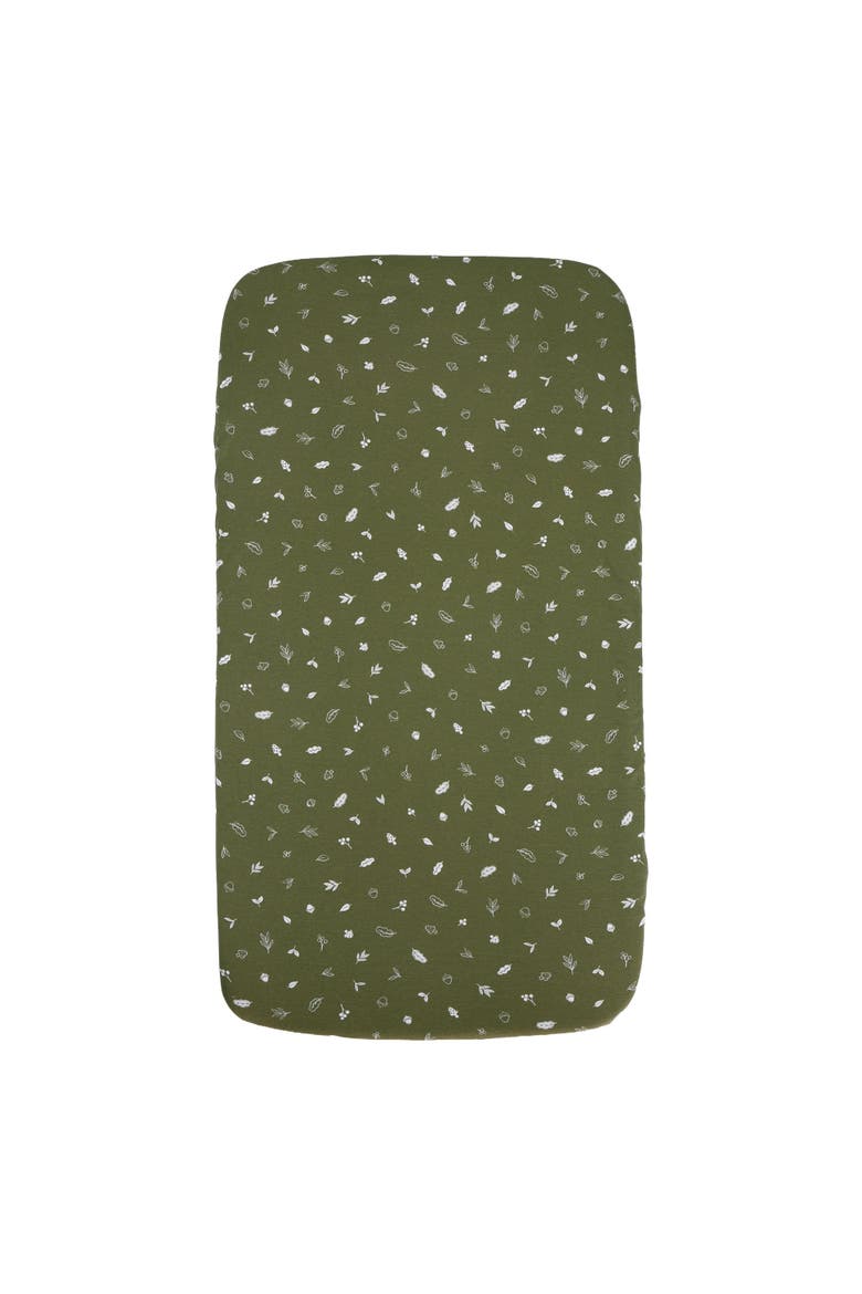 Cotton Jersey Fitted Sheet, Alternate, color, Acorn Drift