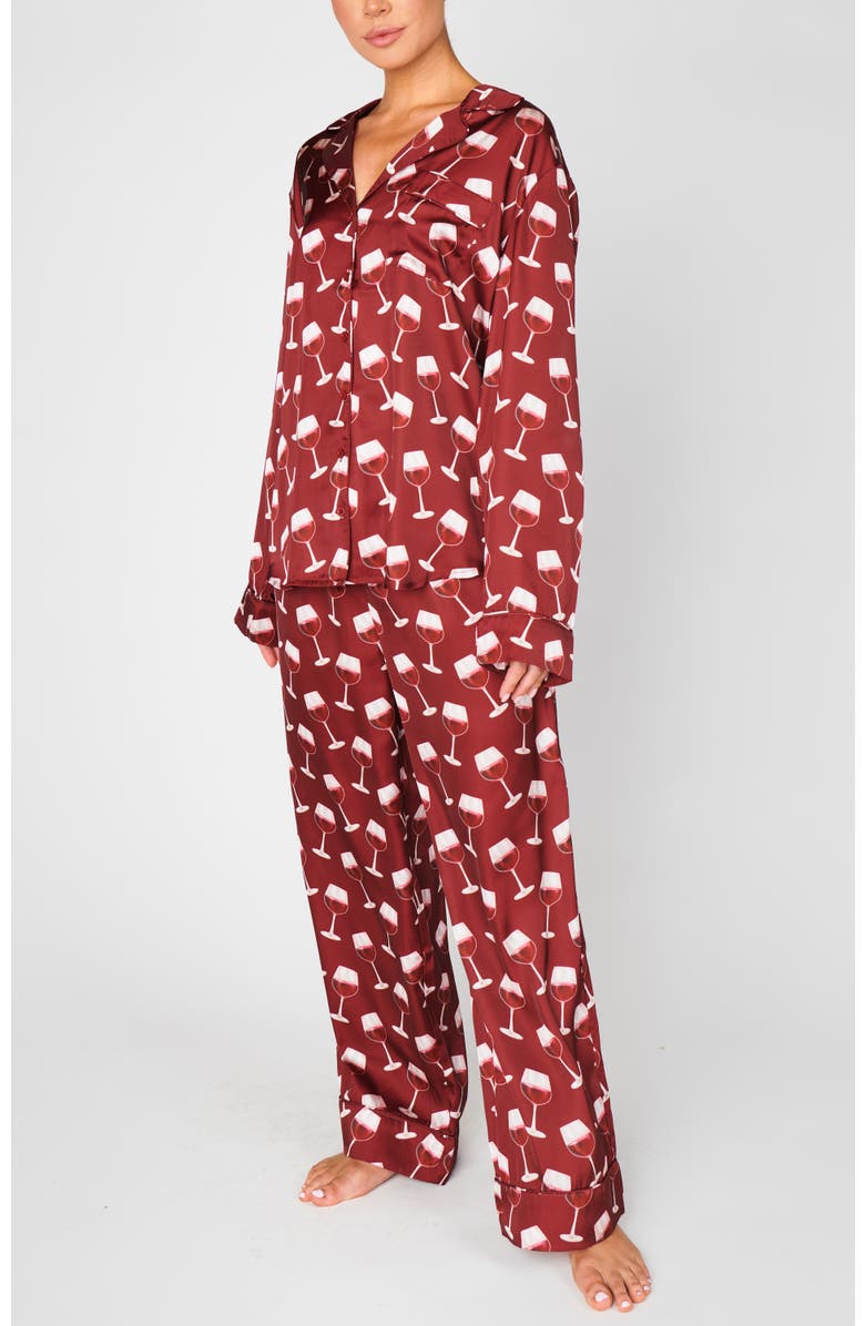 Show Me Your Mumu Classic PJ Set, Alternate, color, Red Wine Silky