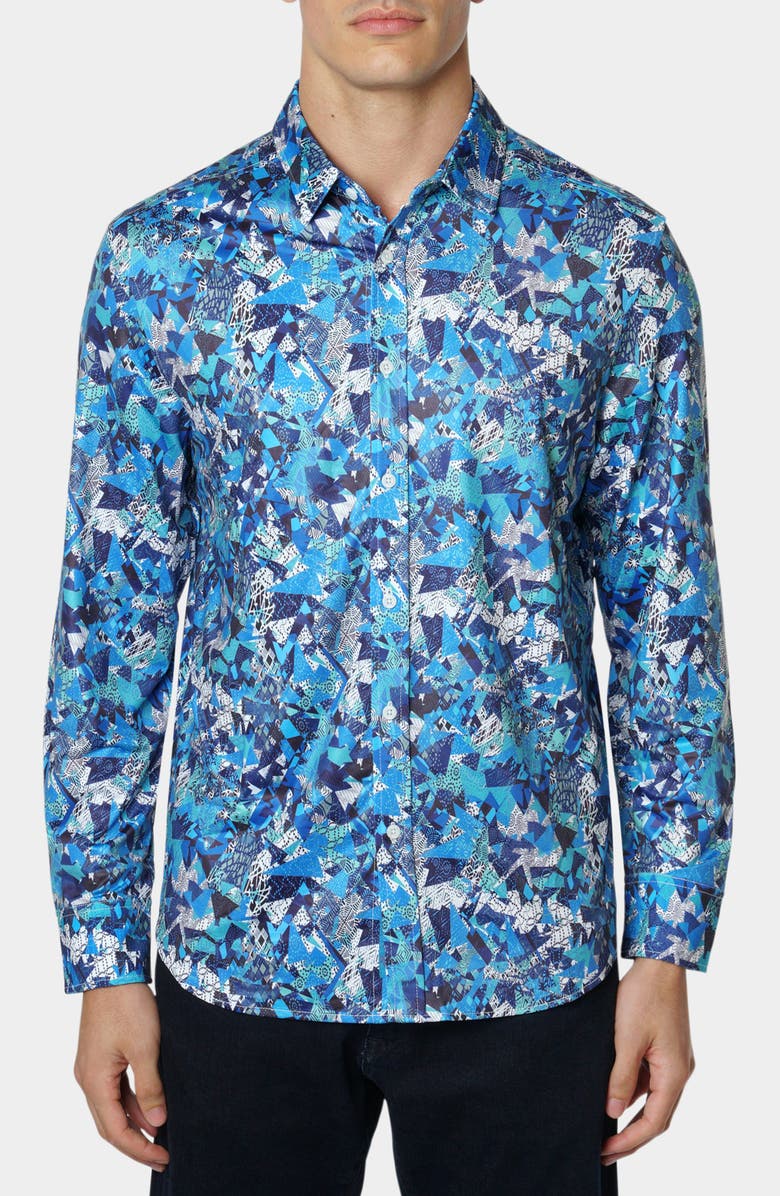 Robert Graham Degnan Long Sleeve Button-Up Shirt, Main, color, Blue