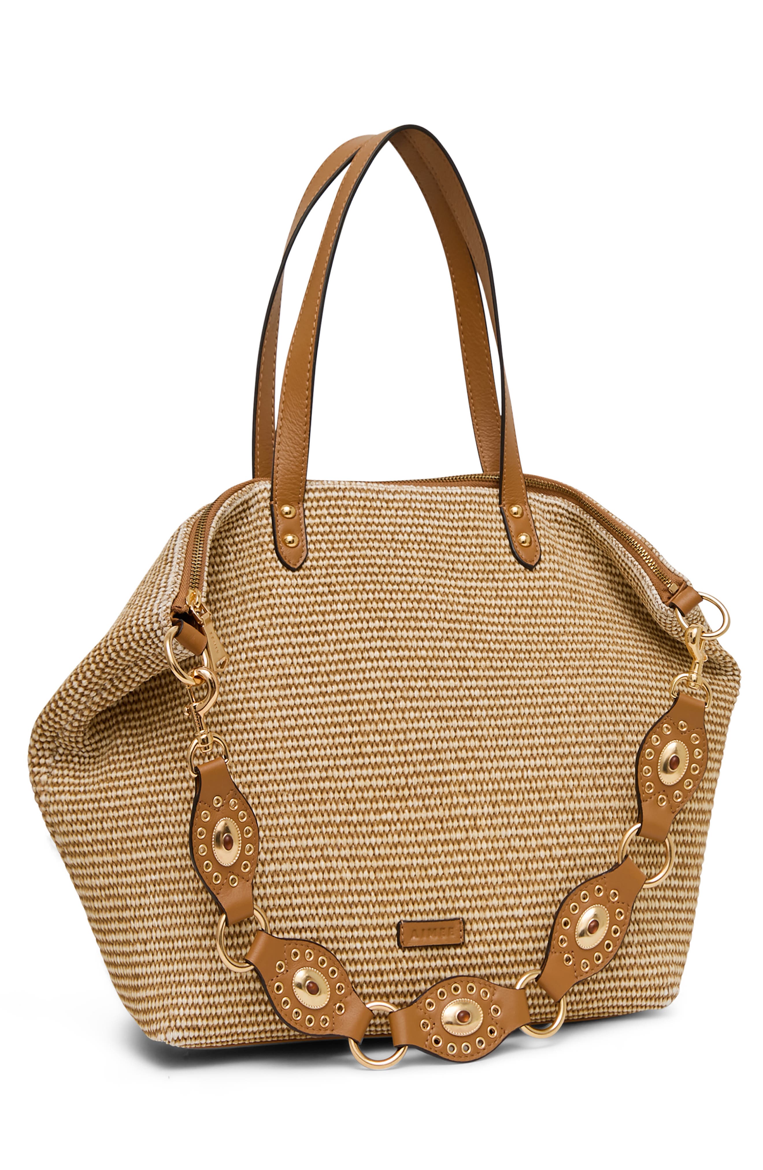 AIMEE Roma Tote, Alternate, color, Raffia Latte