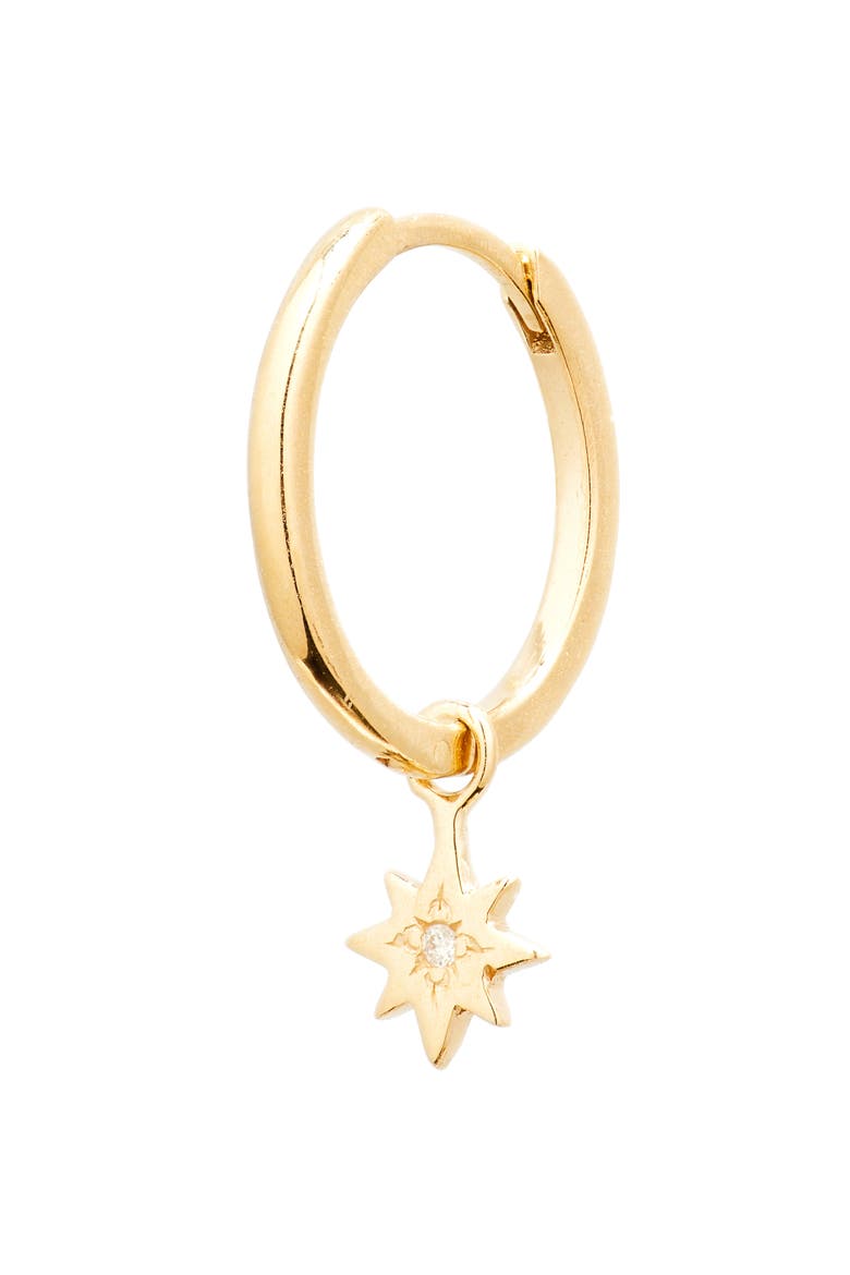 Jac+Jo Icon Starburst Charm Hoop Earring, Main, color, GOLD CLEAR