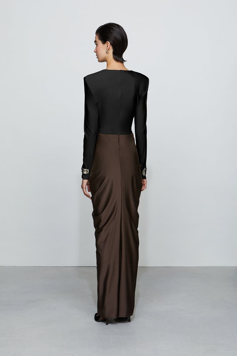 Tate Gown, Alternate, color, Black/Chocolate