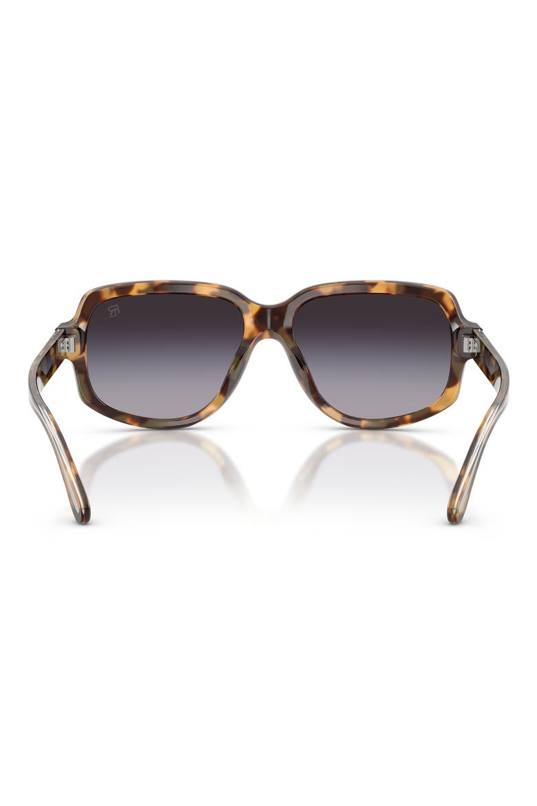 57mm Gradient Irregular Sunglasses, Alternate, color, SPOTTY HAVANA / GRADIENT GREY