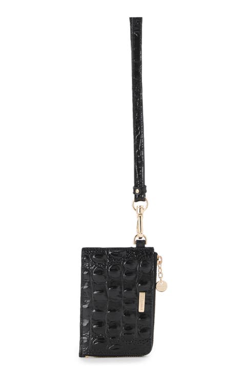 Esther Croc Embossed Leather Pouch