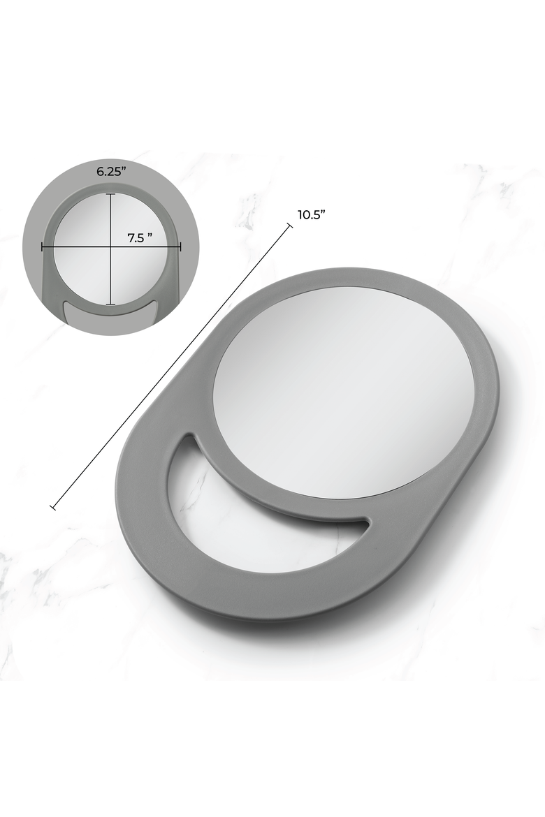 Hand Mirror with Handle, Alternate, color, Gray