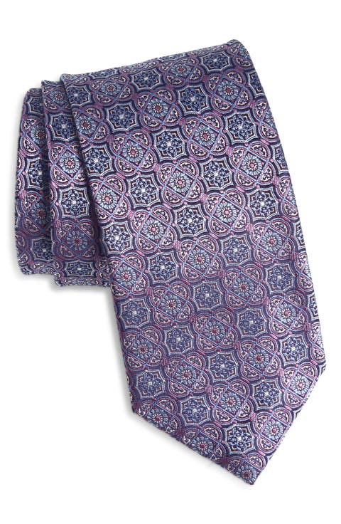 Medallion Jacquard Silk Tie
