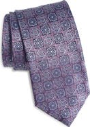 David Donahue Medallion Jacquard Silk Tie