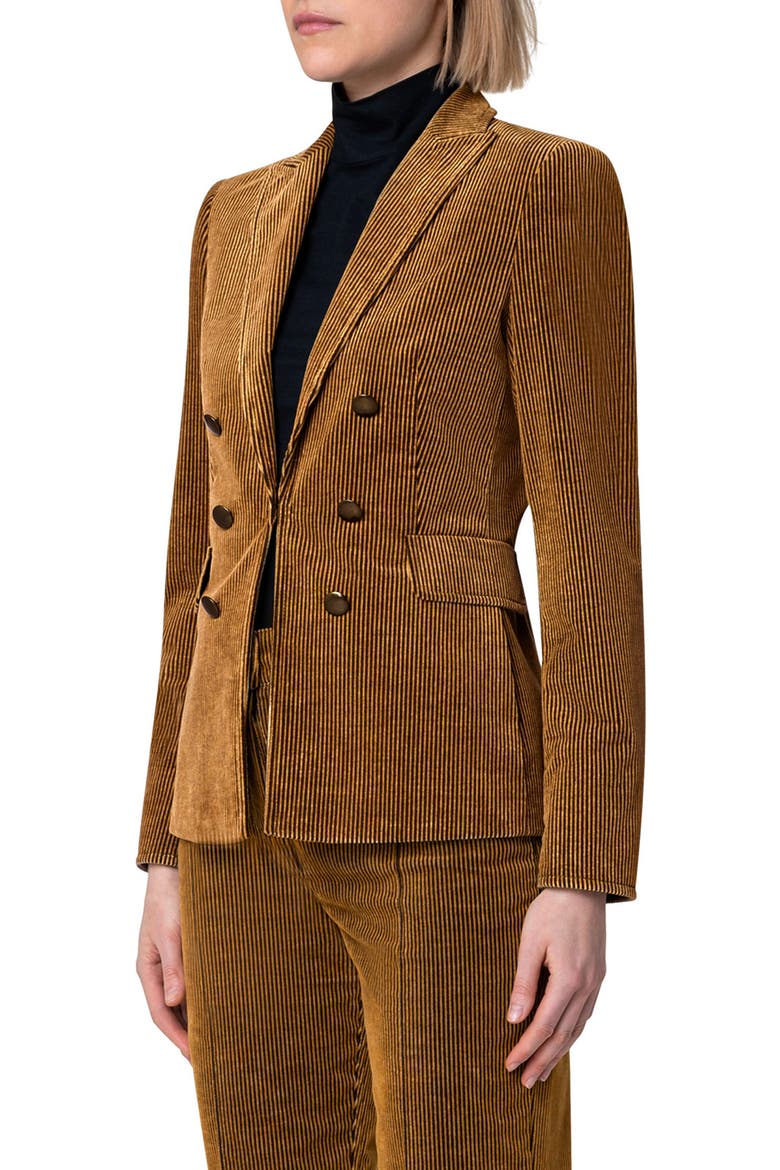 Illusion Double Breasted Corduroy Blazer, Alternate, color, YELLOW