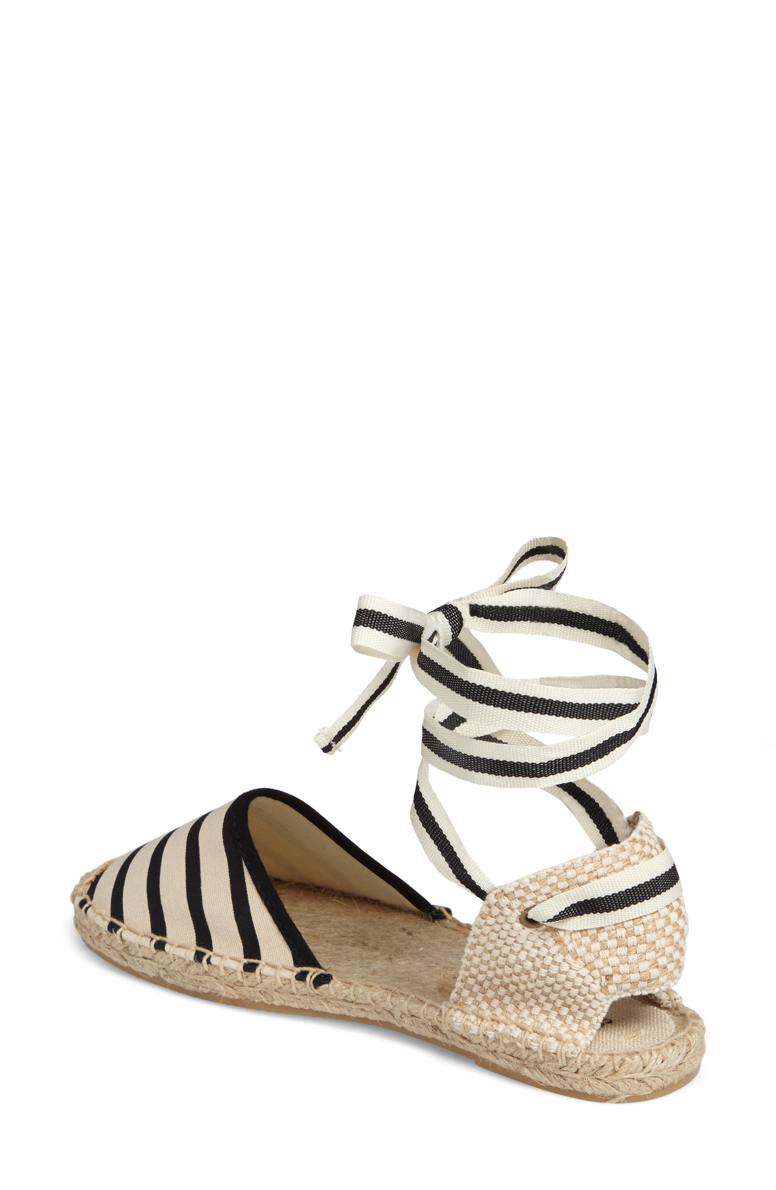 Lace-Up Espadrille Sandal, Alternate, color, NEW NATURAL/ BLACK STRIPE