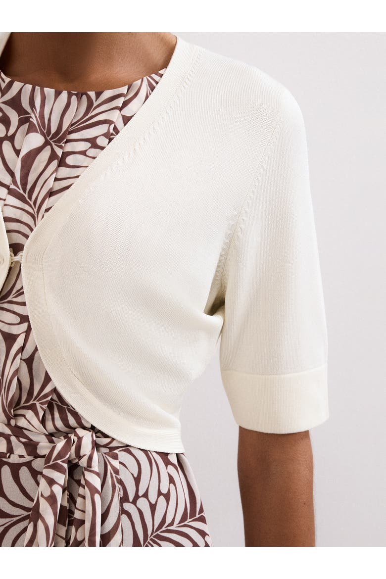 Riah Short Sleeve Bolero Shrug, Alternate, color, Ivory