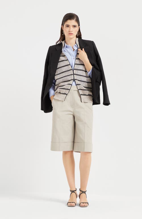 Brunello Cucinelli Sartorial Long Bermuda Shorts In Desert