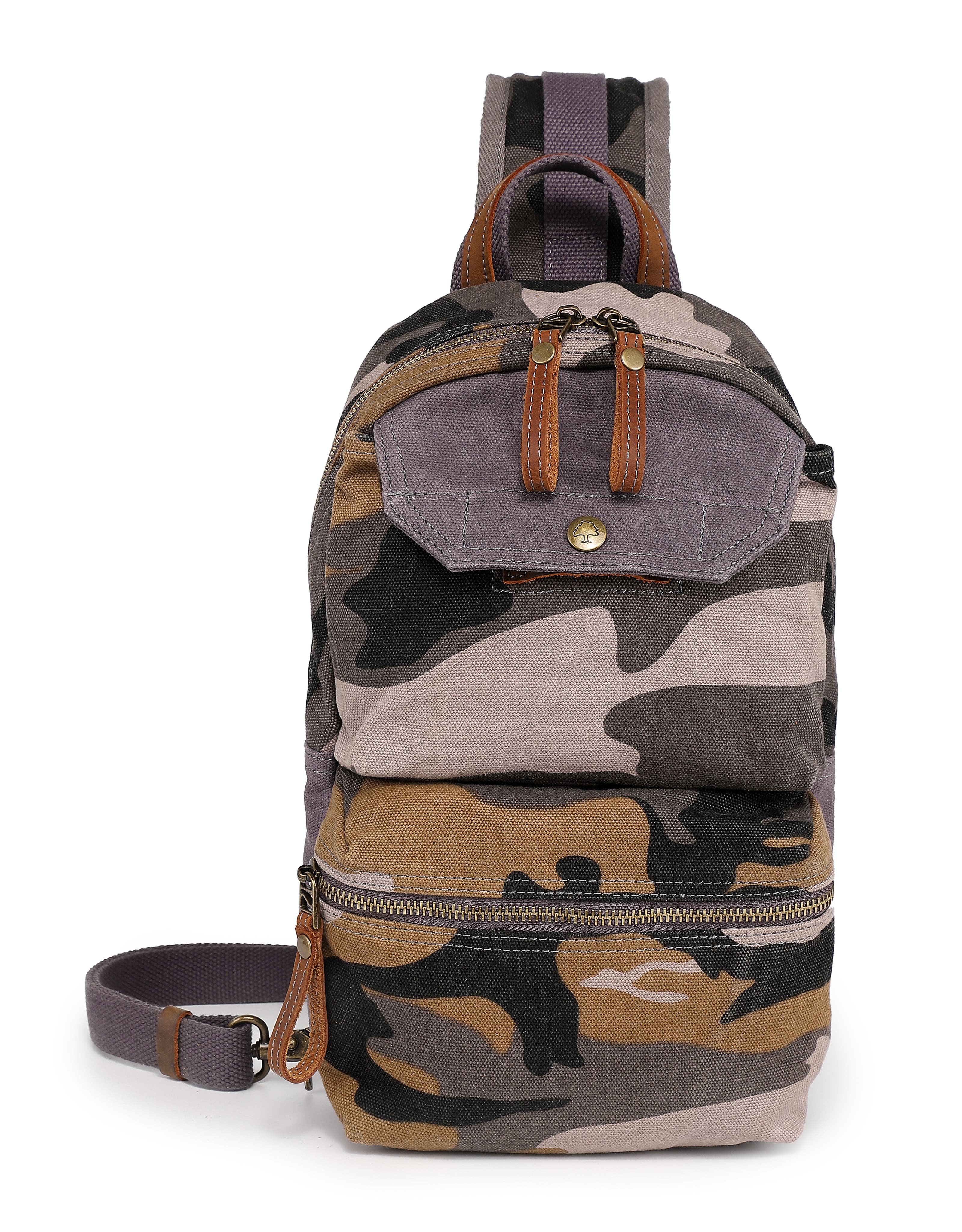 TSD Brand Mountain Leaf Rugged Trail Ready Sling Bag, Alternate, color, Grey Camo