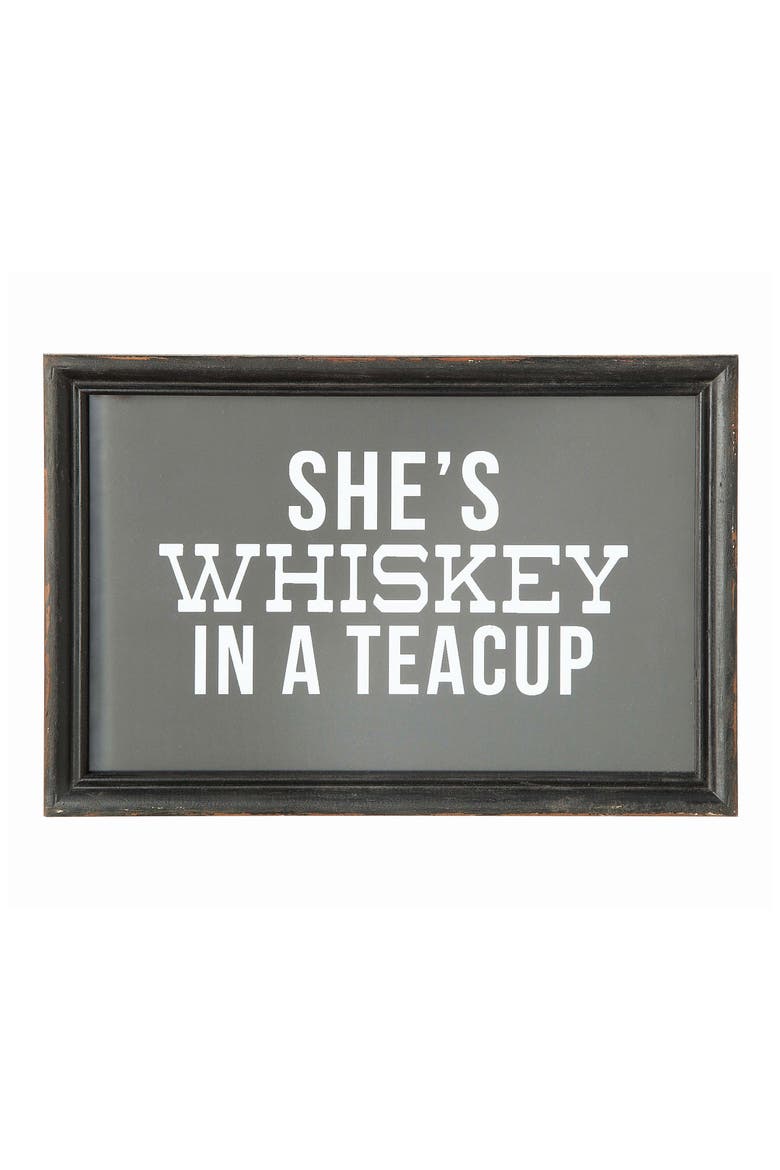 Whiskey in a Tea Cup Wall Art, Main, color, BLACK