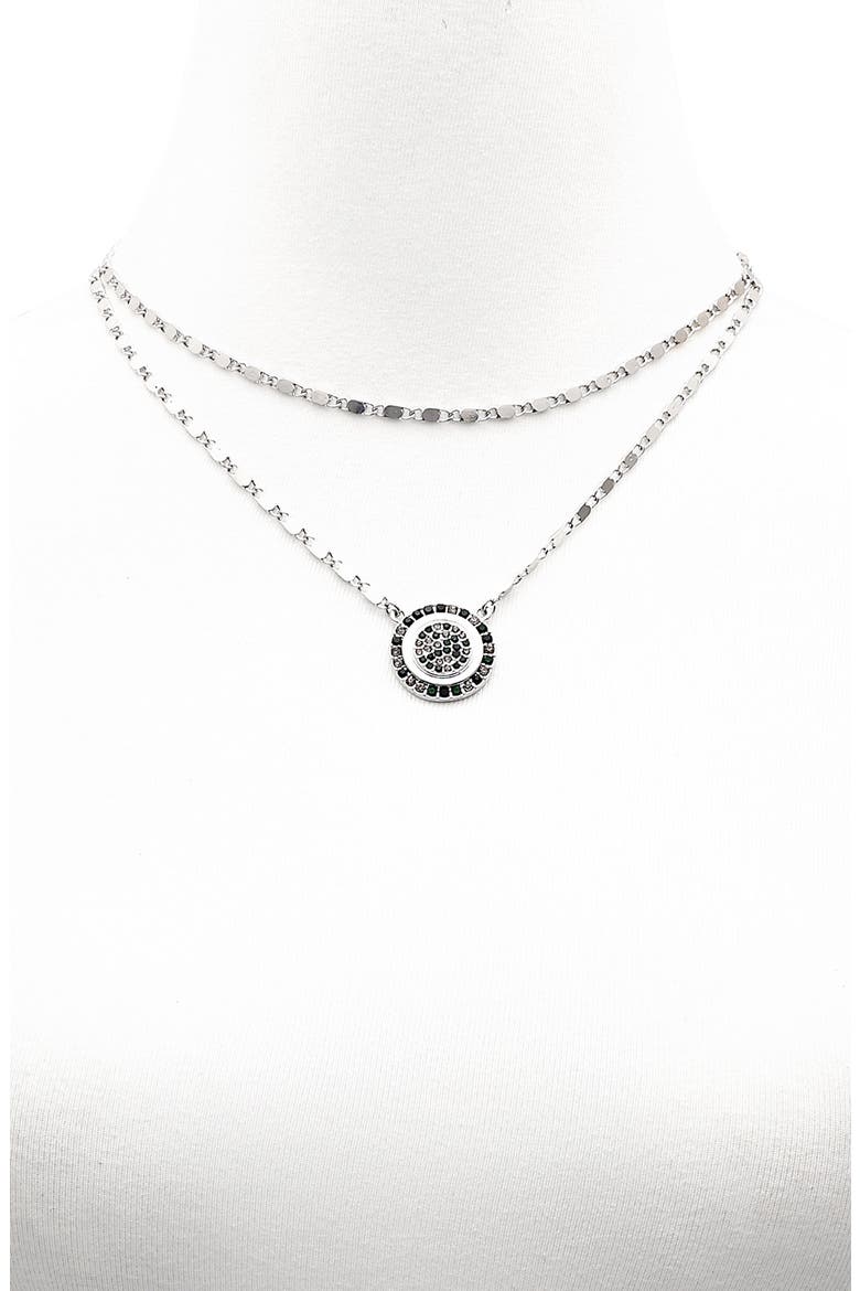 Crystal Pendant Set of 2 Chain Necklaces, Alternate, color, SILVER