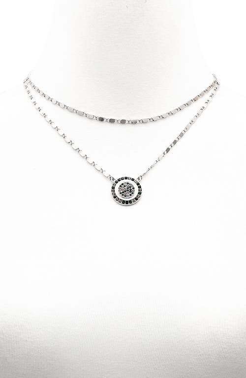 Vince Camuto Crystal Pendant Set Of 2 Chain Necklaces In Silver Tone