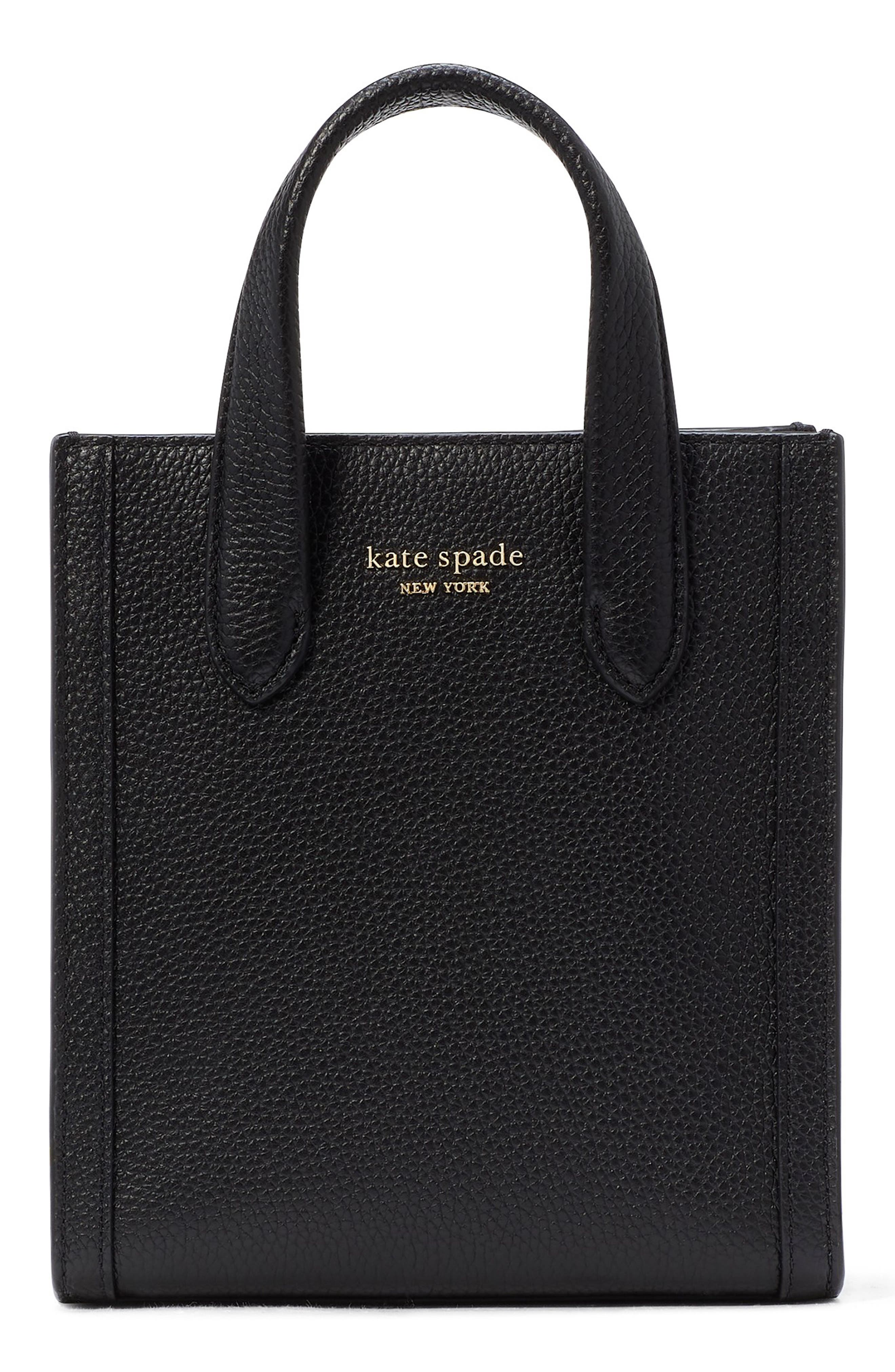 Kate Spade New York mini manhattan pebbled leather tote, Main, color, 