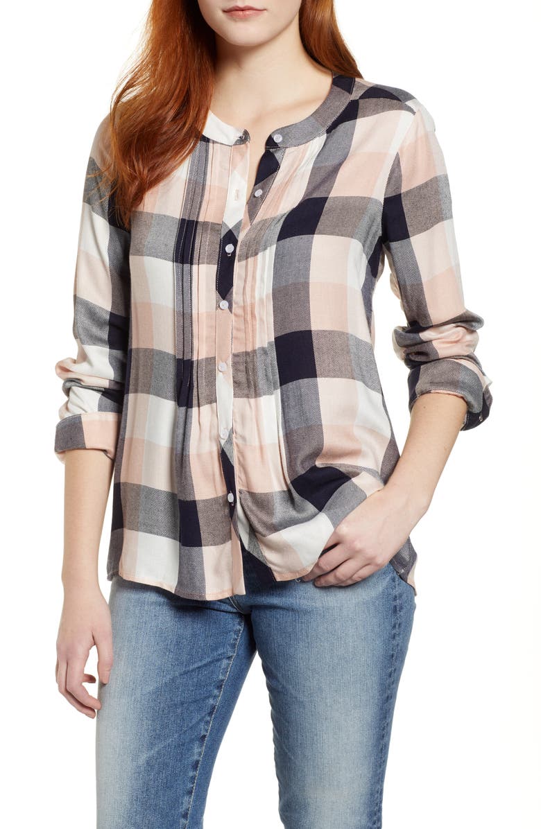 GIBSONLOOK Gibson x Living in Yellow Ellen Brushed Check Shirt, Main, color, 