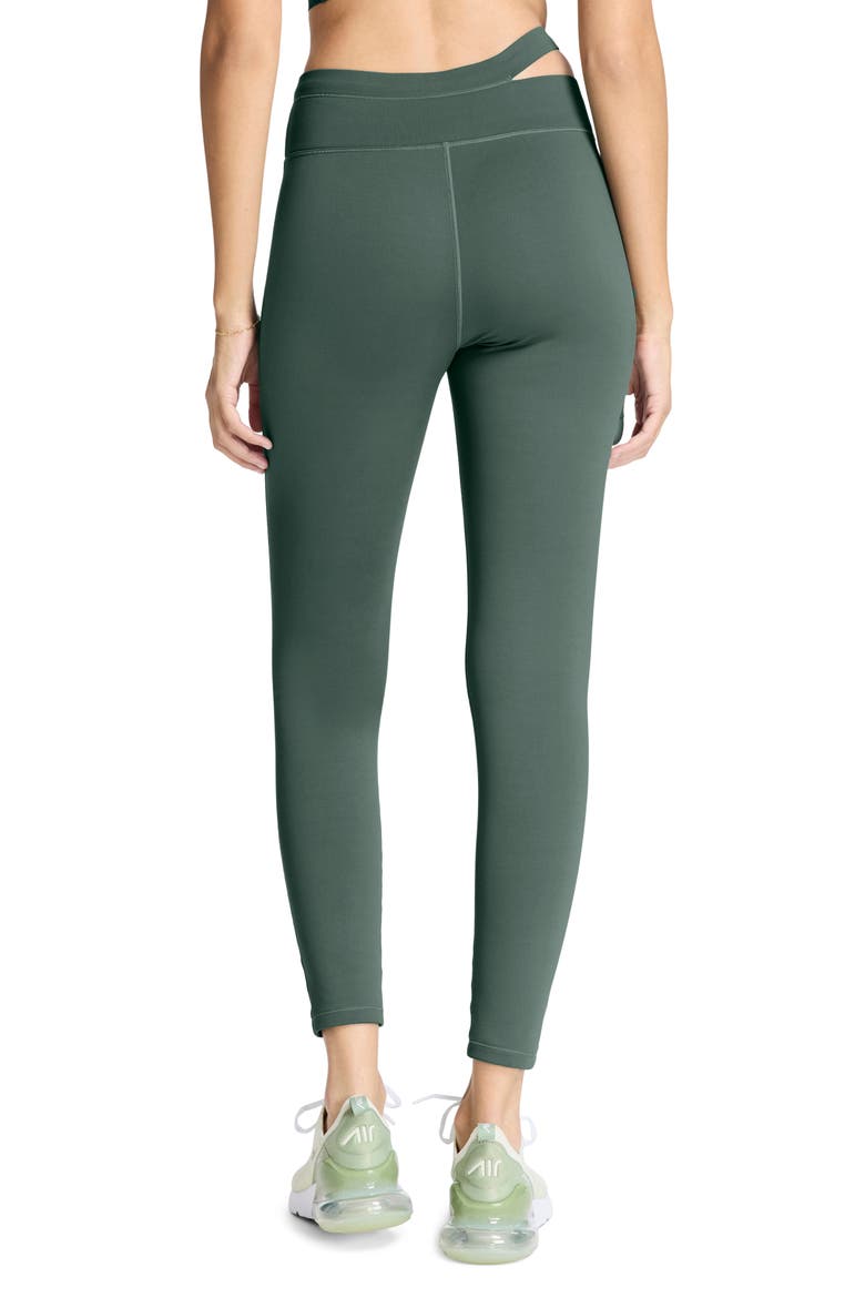 Aria Asymmetric Waist Leggings, Alternate, color, BALSAM GREEN