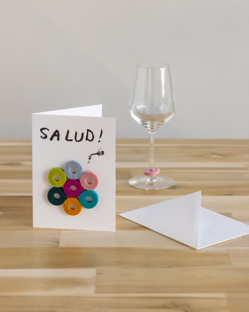 Graf & Lantz Graf Lantz Wine-ote's Merino Wool Wine Markers In Salud Fiesta