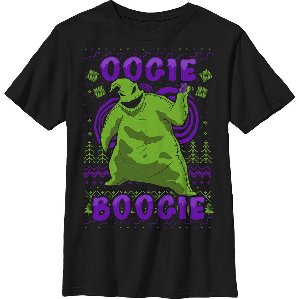 Boy's The Nightmare Before Christmas Oogie Boogie Ugly Sweater  Graphic T-Shirt in Black  product