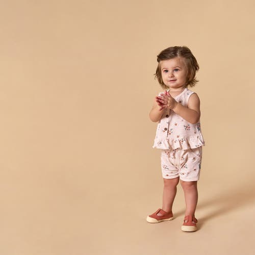 Modern Moments™ By Gerber Sleeveless Peplum Tops And Shorts Set In Lt Rose Flower Bunches/rose