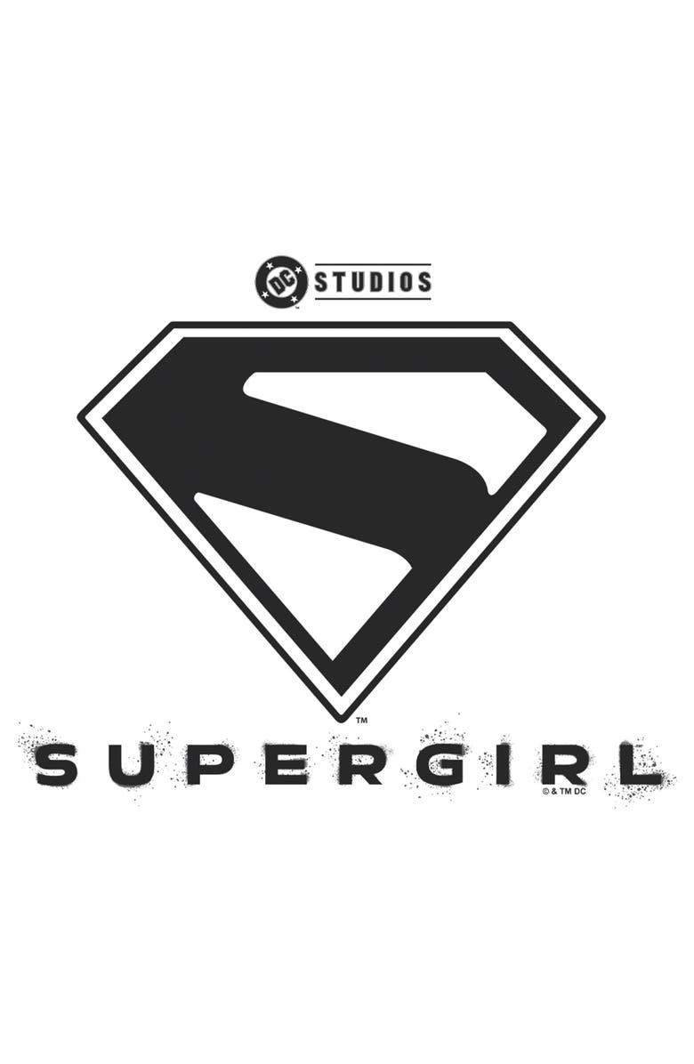 Supergirl Men's Supergirl Official Shield Black Logo Graphic T-Shirt, Alternate, color, White