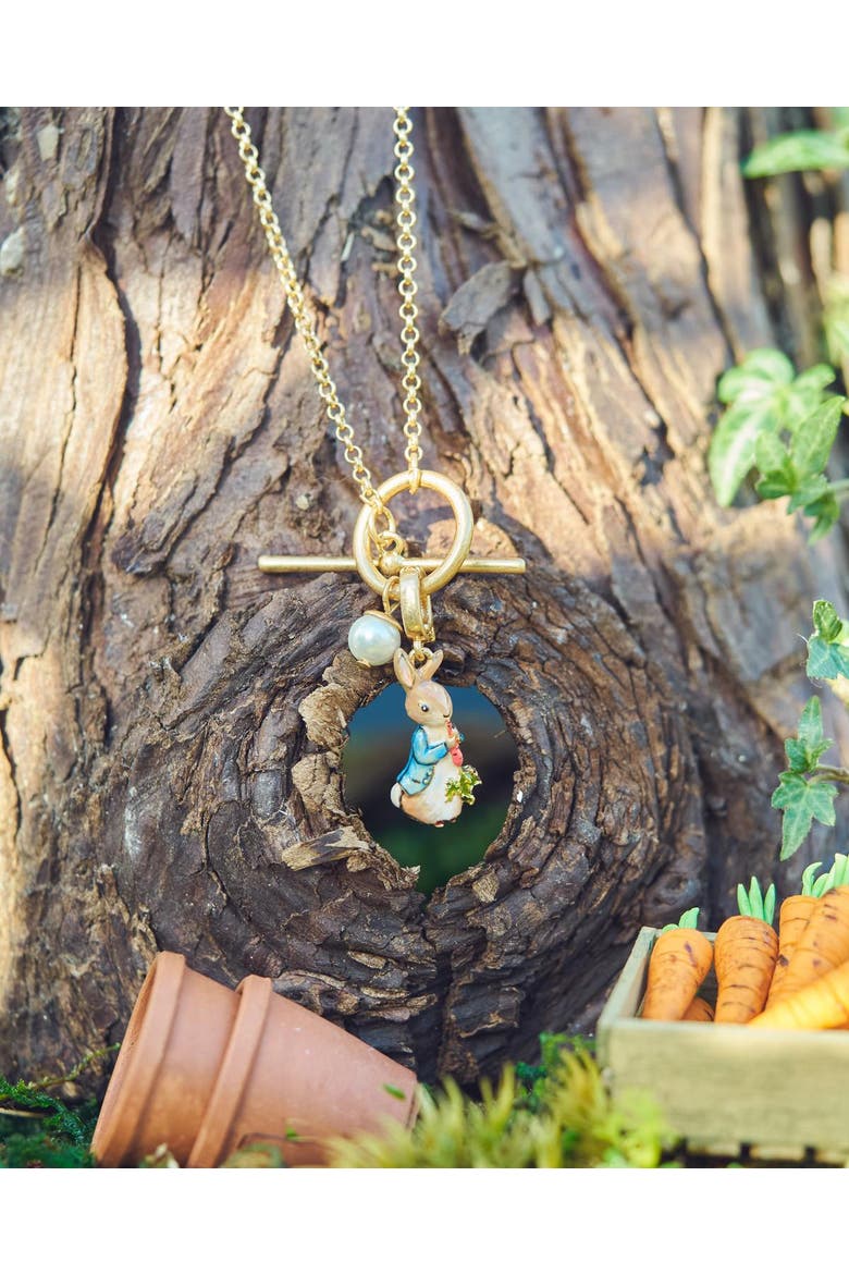 x Peter Rabbit Necklace, Alternate, color, Gold