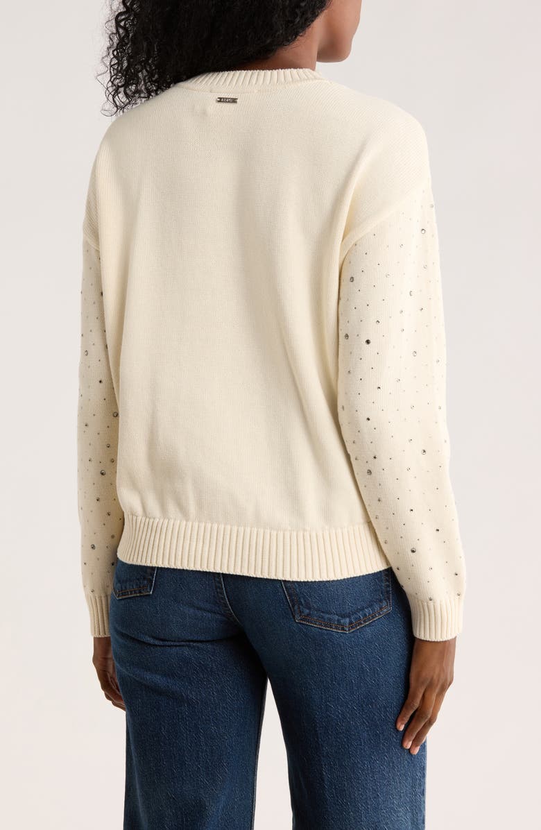 DKNY Jeans Rhinestone Sweater, Alternate, color, Eggnog