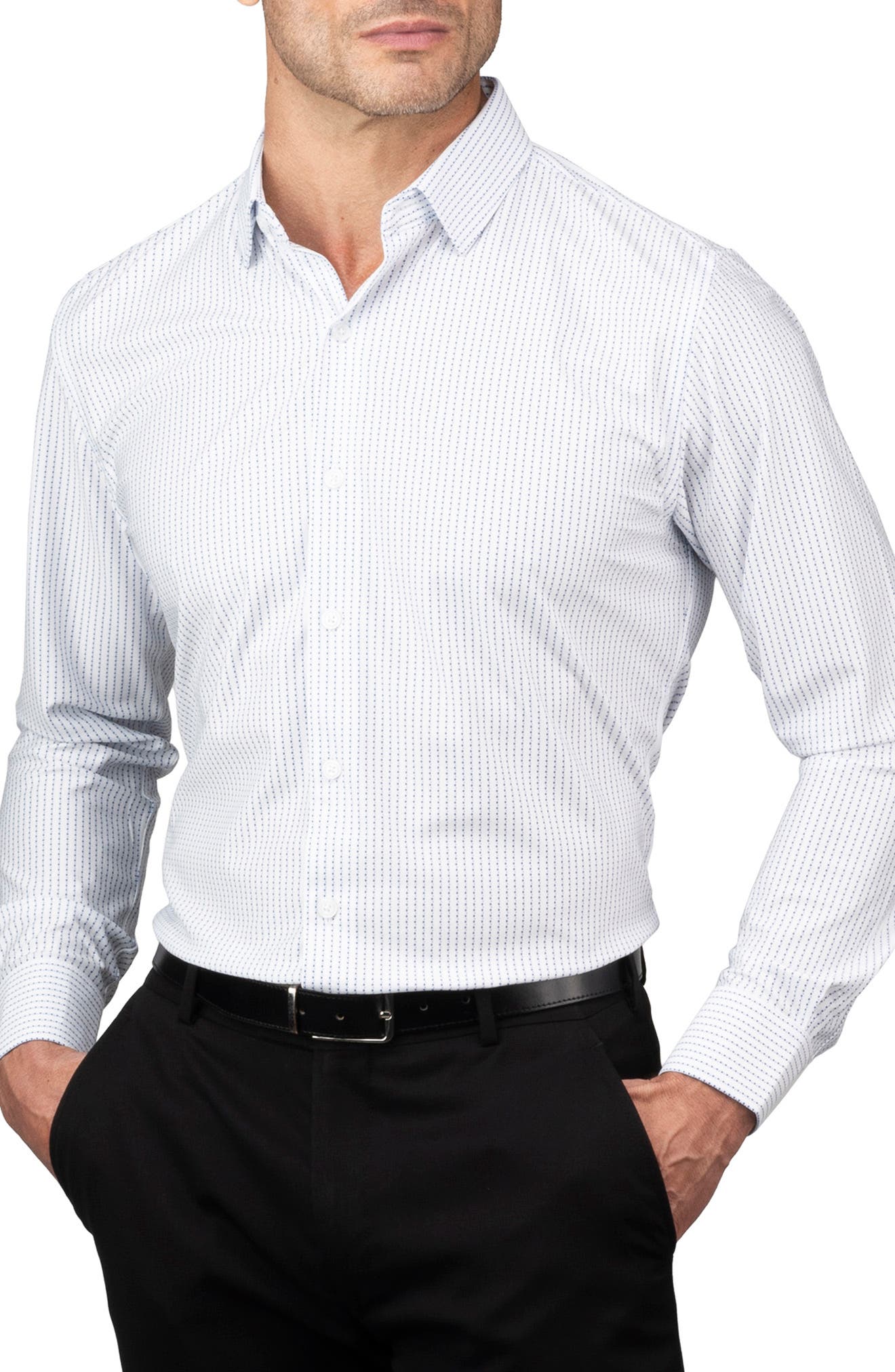 Trim Fit Dot Button-Up Shirt