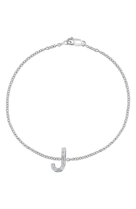 Sterling Silver Diamond Initial Bracelet - 0.15 ctw