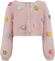 Lola + The Boys 3D Rainbow Daisy Cardigan
