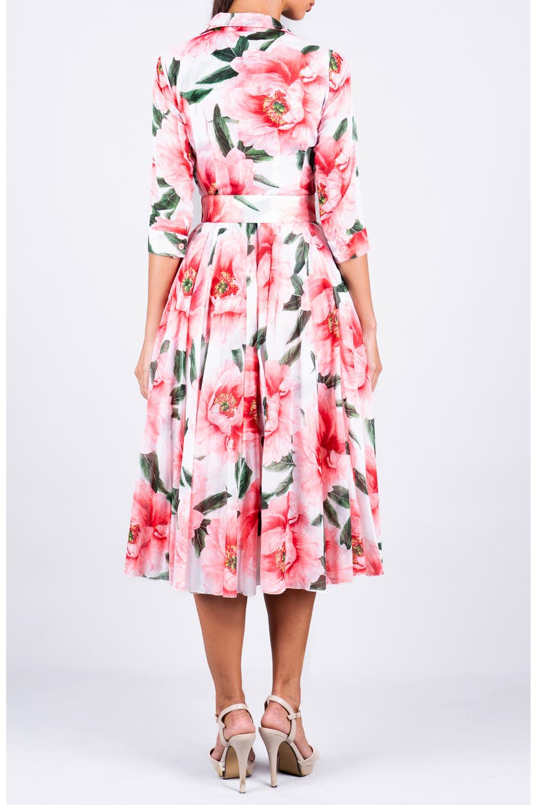 A-Line Midi Aster Shirtdress, Alternate, color, Magnolia