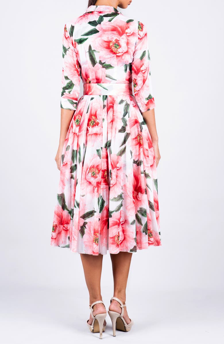 SAMANTHA SUNG A-Line Midi Aster Shirtdress, Alternate, color, Pastel Magnolia