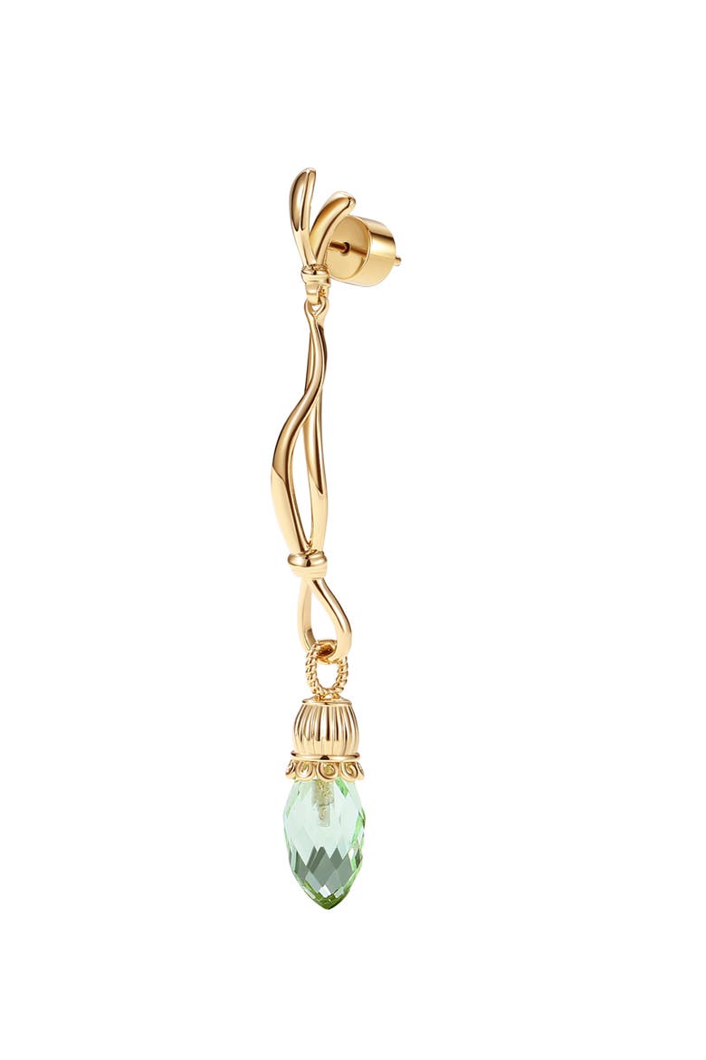 Nut Fairy Dangle Earrings, Alternate, color, Green & Gold