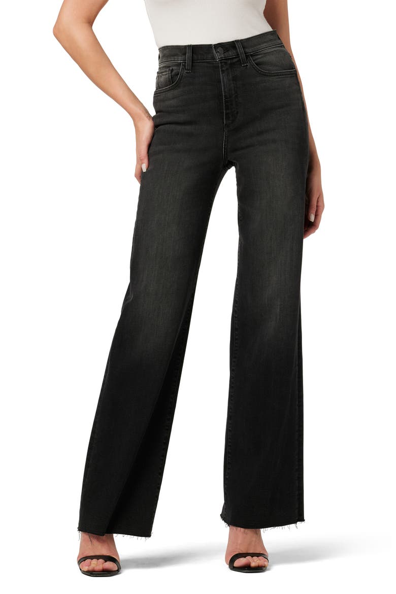 The Mia Raw Hem High Waist Wide Leg Jeans, Main, color, TALK LATER
