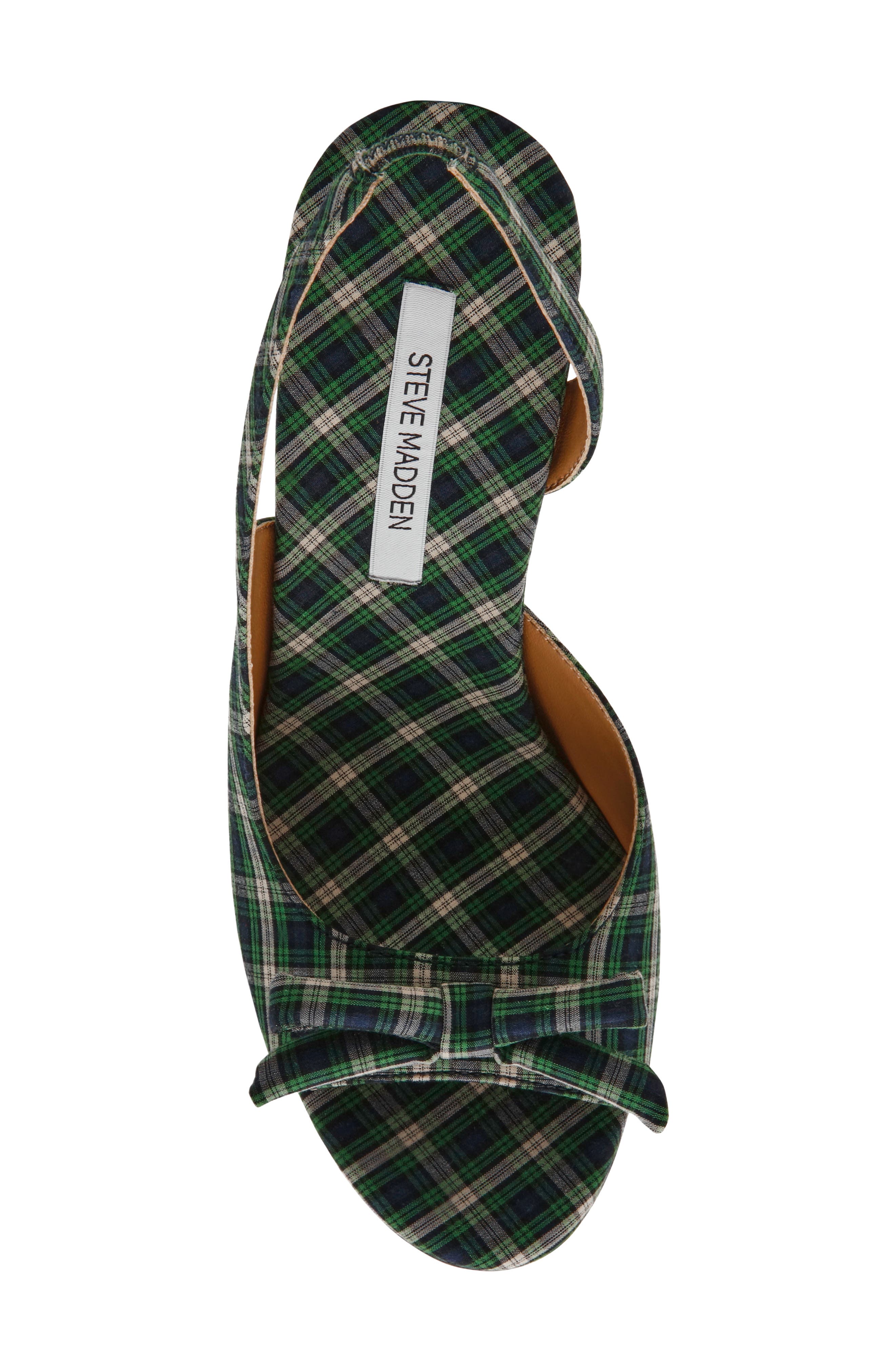 Flounce Slingback Sandal, Alternate, color, GREEN PLAID
