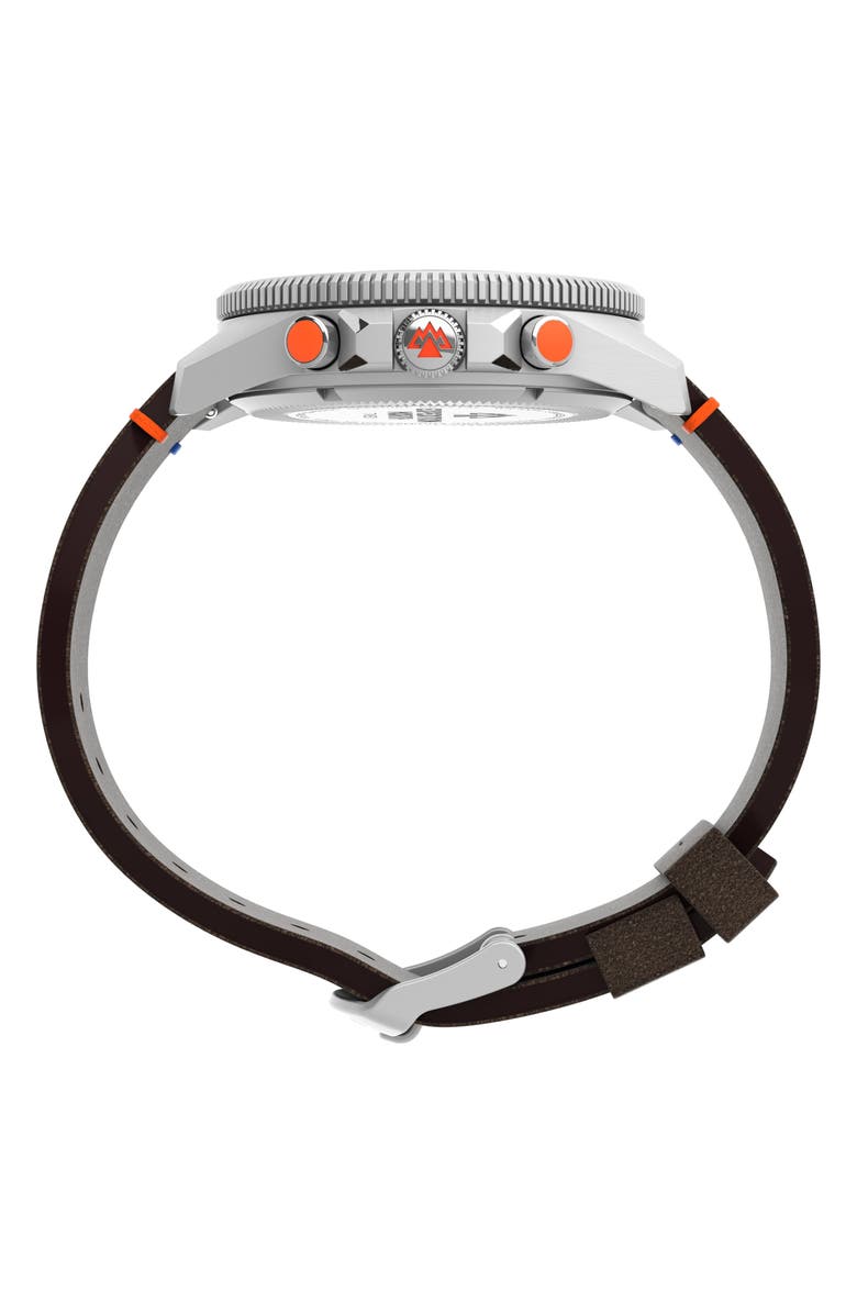 Timex<sup>®</sup> Expedition North<sup>®</sup> Tide-Temp-Compass Leather Strap Watch, 43mm, Alternate, color, 