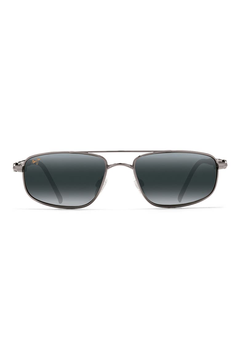 Kahuna 59mm PolarizedPlus®2 Rectangular Sunglasses, Main, color, GUNMETAL