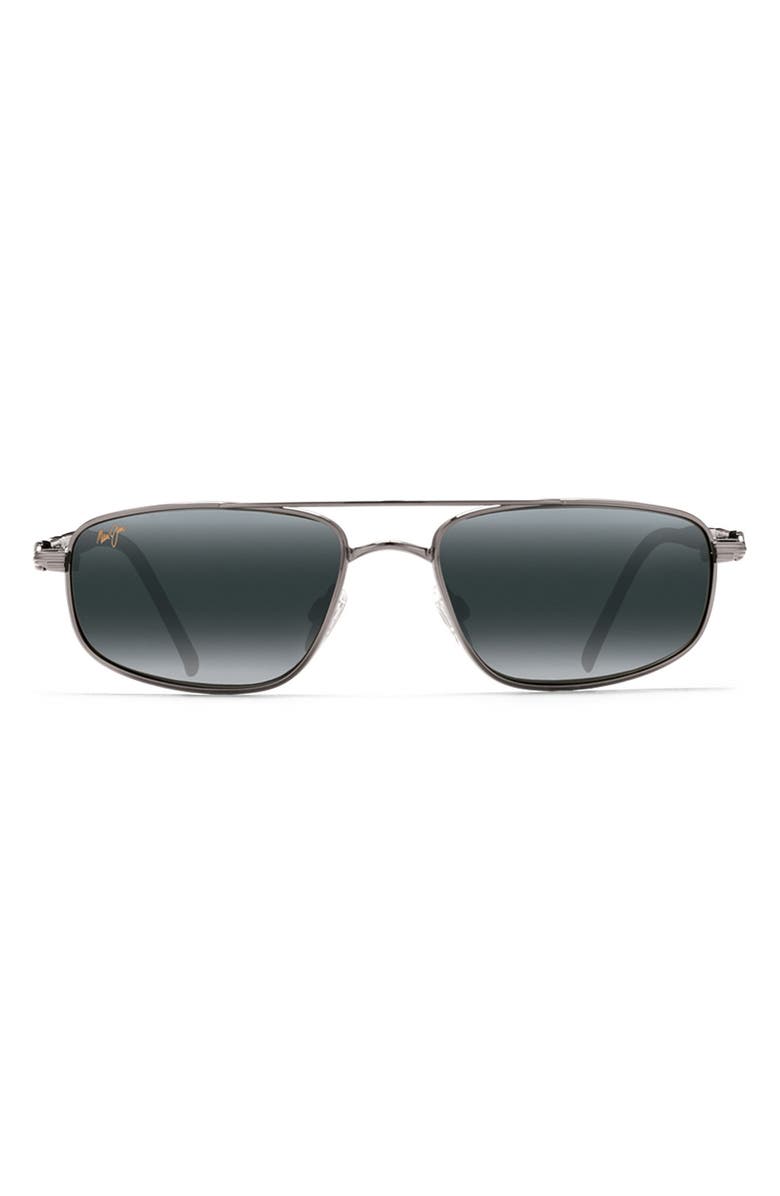 Maui Jim Kahuna 59mm PolarizedPlus<sup>®</sup>2 Rectangular Sunglasses, Main, color, Gunmetal