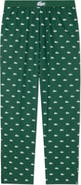 Lacoste Logo Print Cotton Pajama Pants