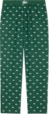 Lacoste Logo Print Cotton Pajama Pants