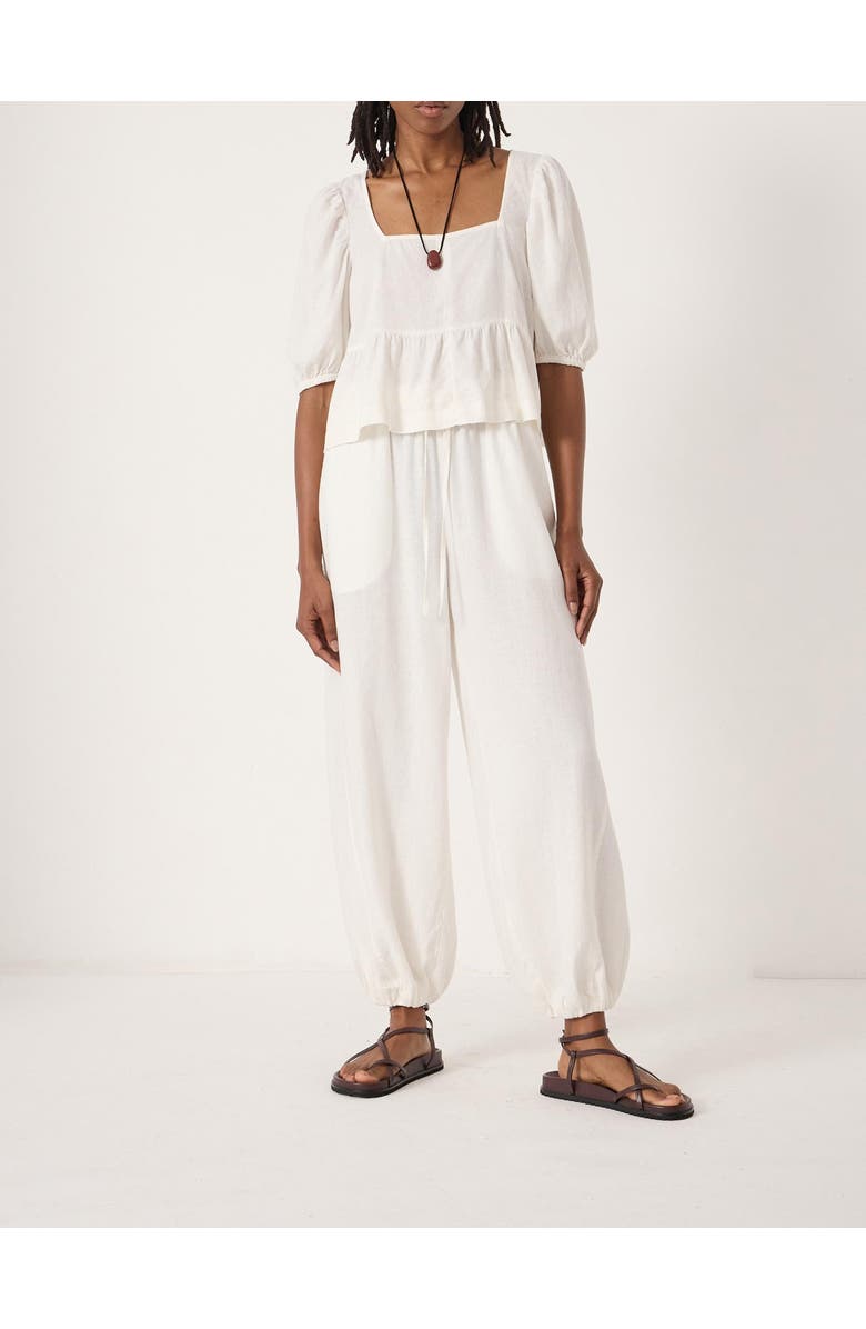 Hush Tove Linen Balloon Beach Pants, Alternate, color, Pearl White