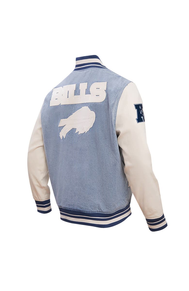 PRO STANDARD Men's Pro Standard  Denim Buffalo Bills Varsity Blues Full-Snap Varsity Jacket, Alternate, color, 