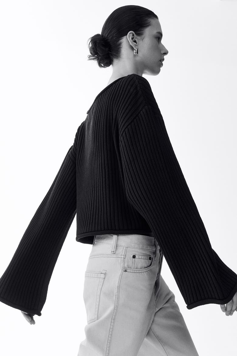 Rib-knit Boat-neck Jumper, Alternate, color, Dark green