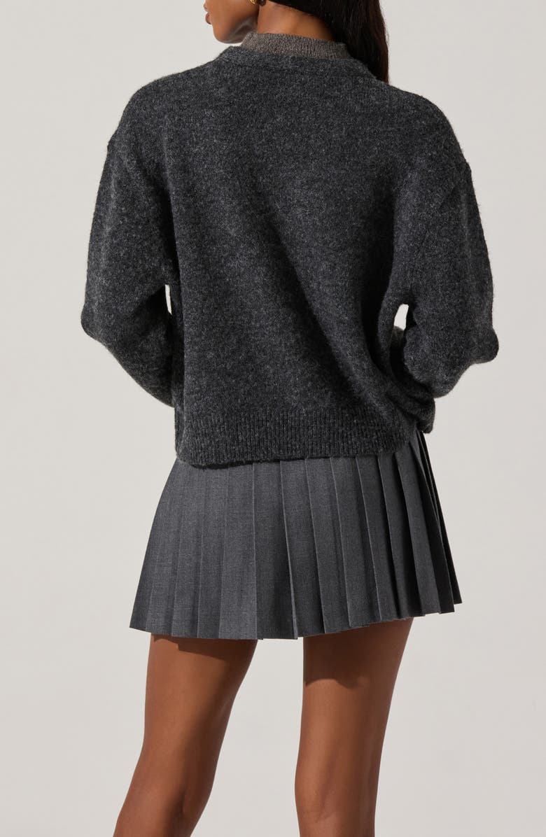 ASTR the Label Layered Turtleneck Sweater, Alternate, color, Charcoal