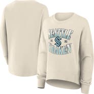 FANATICS Women's Fanatics Cream Seattle Kraken Oversized Slice Pullover Sweatshirt